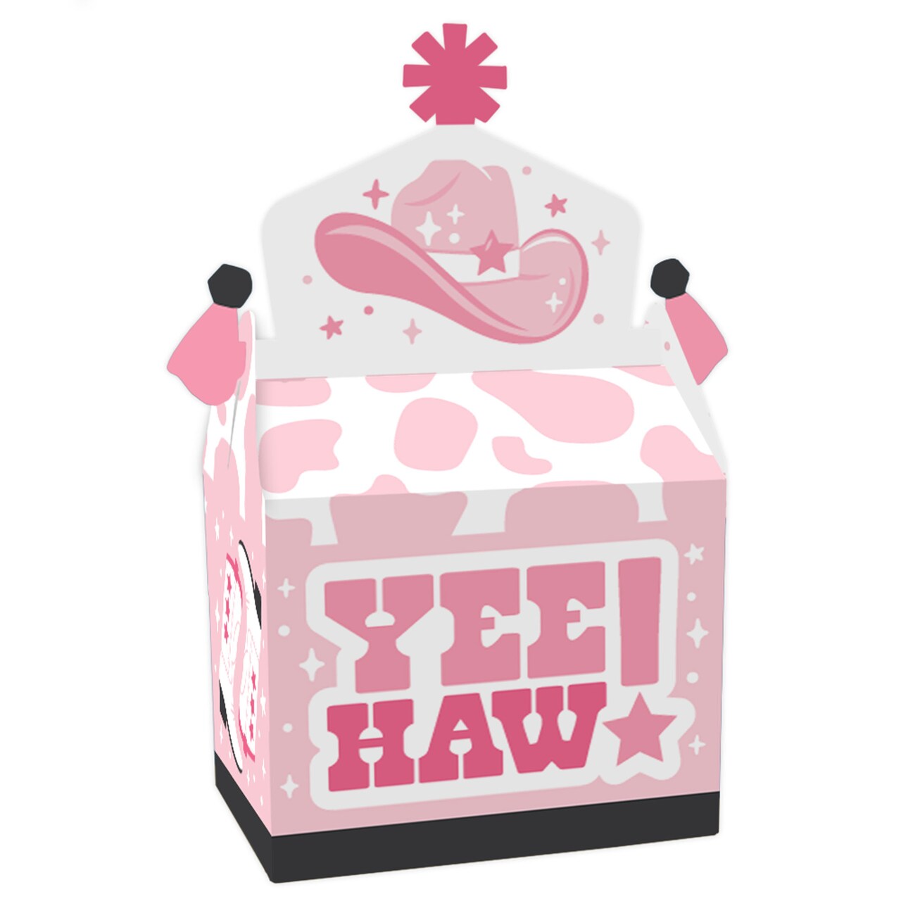 Big Dot of Happiness Rodeo Cowgirl - Treat Box Party Favors - Pink Western Party Goodie Gable Boxes - Set of 12